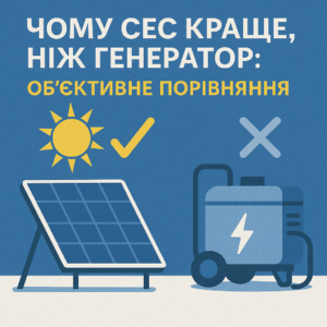 Чому СЕС краще, ніж генератор: об'єктивне порівняння
